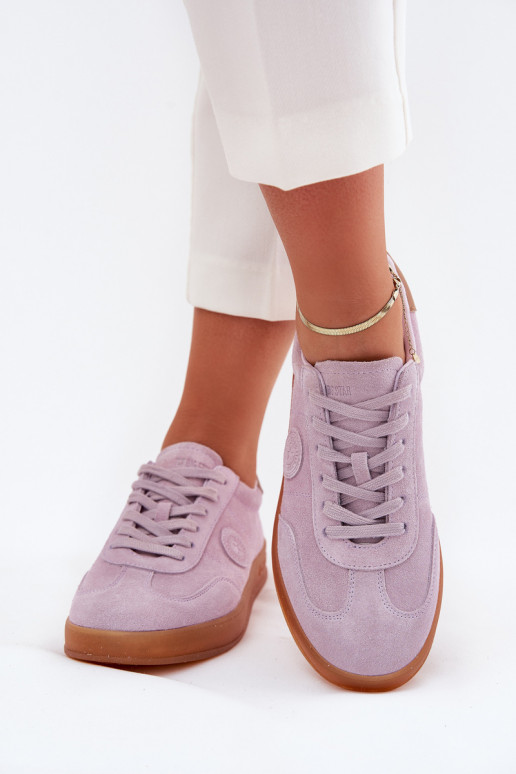 zamšādas Sneakers modeļa apavi Sieviešu Big Star RR274850 HI-POLY SYSTEM Violeta krāsa