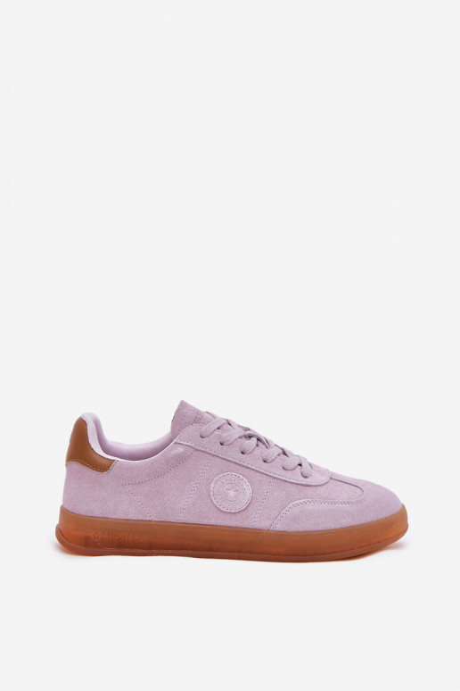 zamšādas Sneakers modeļa apavi Sieviešu Big Star RR274850 HI-POLY SYSTEM Violeta krāsa