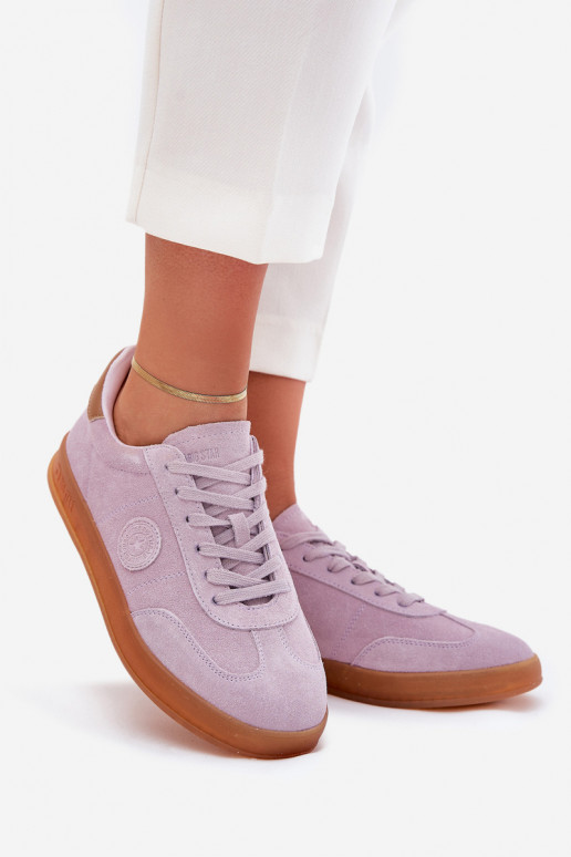 zamšādas Sneakers modeļa apavi Sieviešu Big Star RR274850 HI-POLY SYSTEM Violeta krāsa