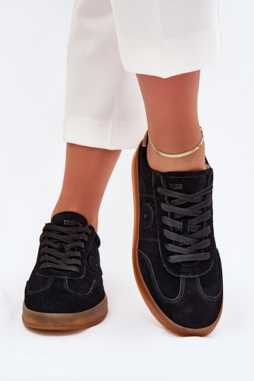 zamšādas Sneakers modeļa apavi Sieviešu Big Star RR274851 HI-POLY SYSTEM melnas krāsas 2