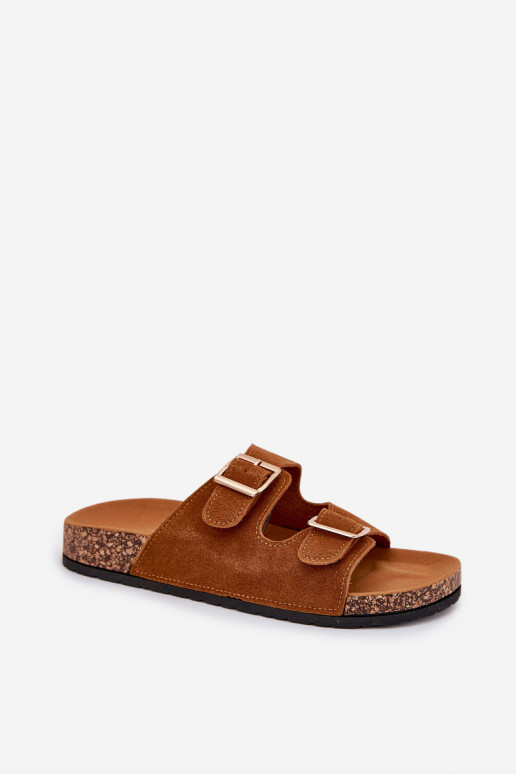 sieviešu čības Ze Zelta krāsasmi ar sprādzēmmi I Przeszyciami brūnas krāsas Lunera