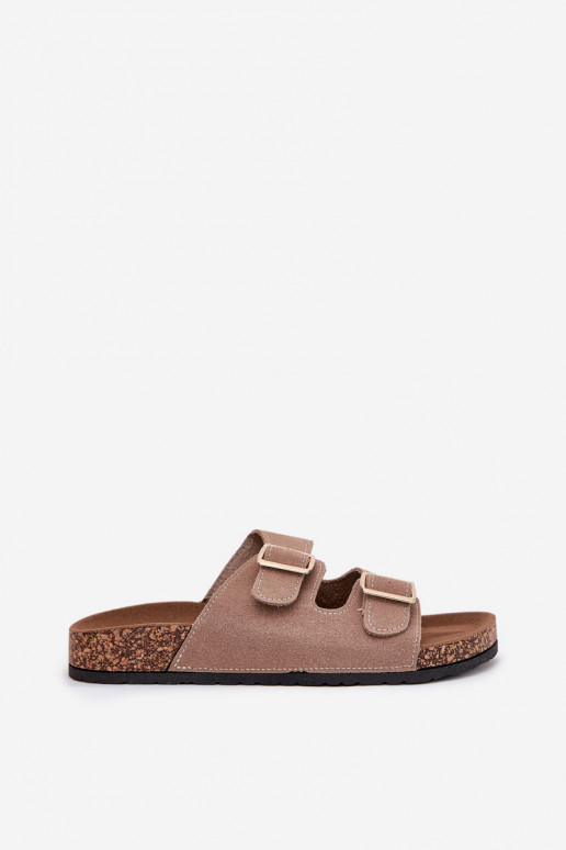 sieviešu čības Ze Zelta krāsasmi ar sprādzēmmi I Przeszyciami Haki krāsas Lunera