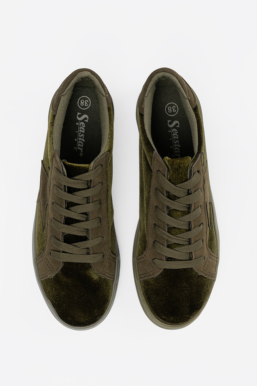 haki krāsas Sieviešu zābaki ar zvaigznīti haki krāsas Sieviešu zābaki ar zvaigznīti