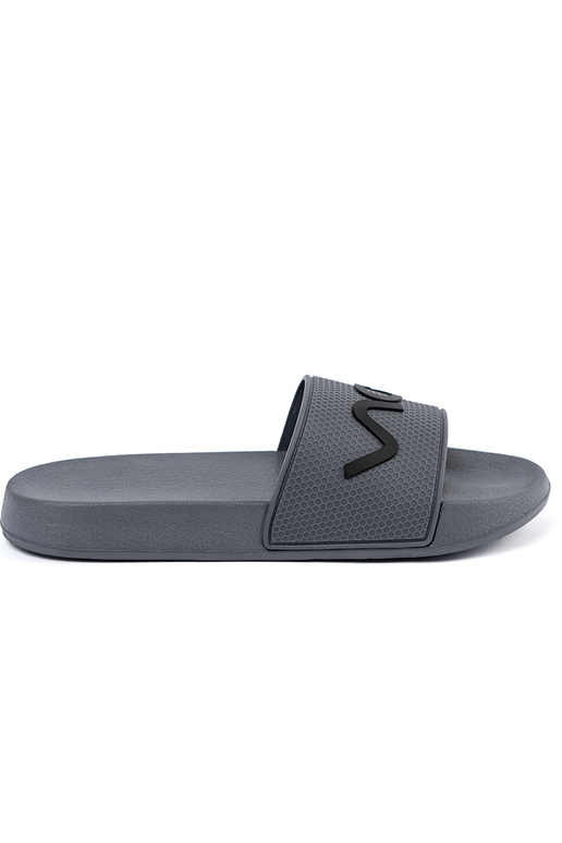 Pelēkas krāsas čības ar uzrakstu