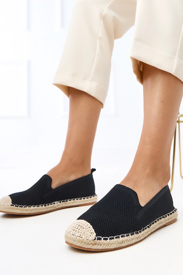 Melni espadrilles uz platformas Luna