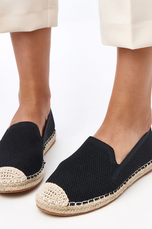 Melni espadrilles uz platformas Luna