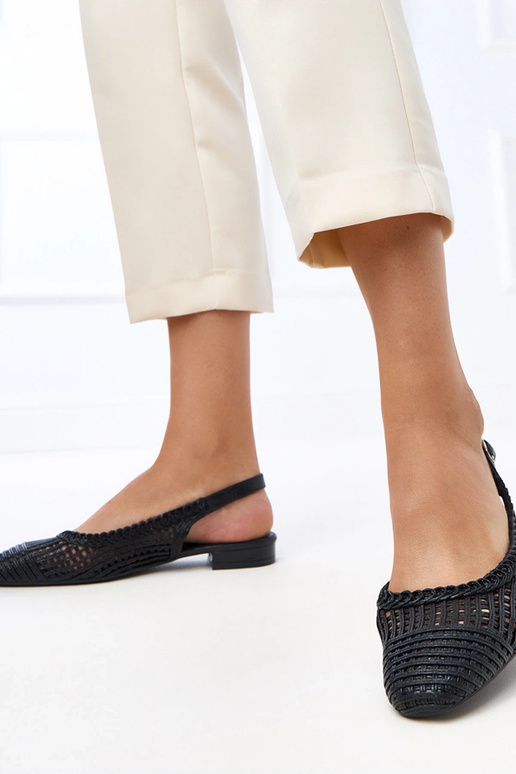 Melni ajour balerīnas ar atvērtu...