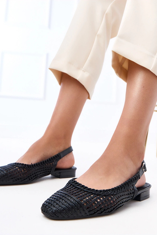 Melni ajour balerīnas ar atvērtu...