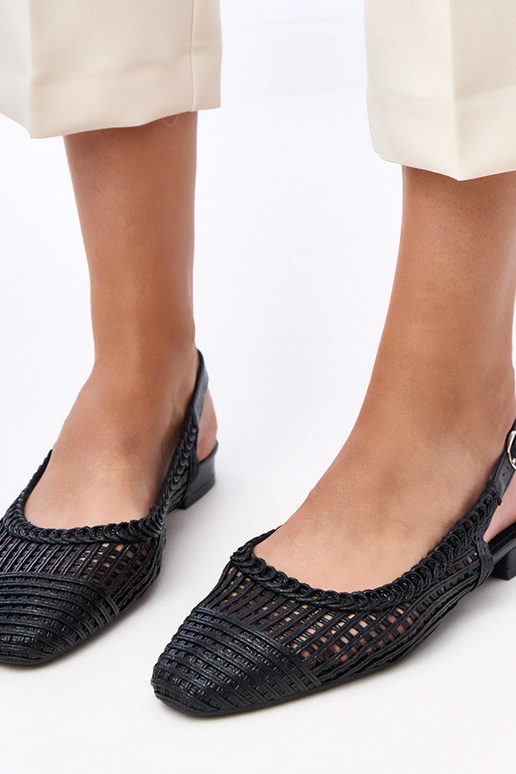 Melni ajour balerīnas ar atvērtu...