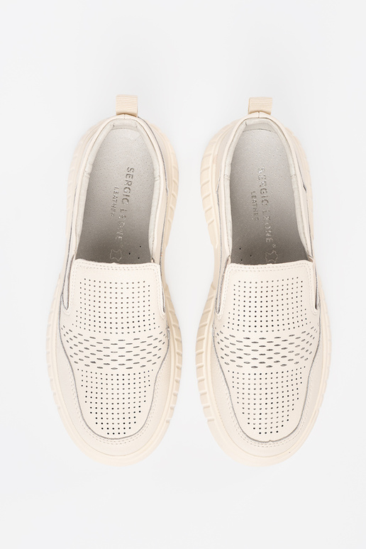 apavi Āda ar platformu beż