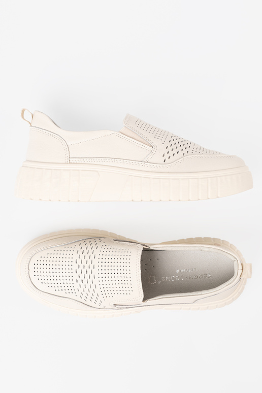 apavi Āda ar platformu beż