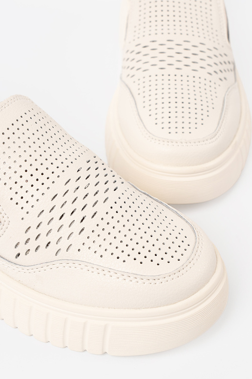 apavi Āda ar platformu beż