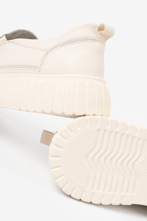 apavi Āda ar platformu beż