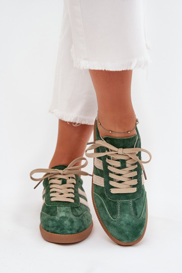 zamšādas Sneakers modeļa apavi Sieviešu Zaļas krāsas Sirella