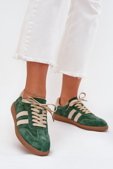 zamšādas Sneakers modeļa apavi Sieviešu Zaļas krāsas Sirella 2