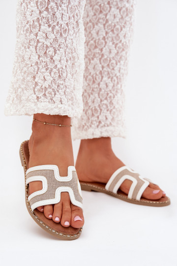 sieviešu čības ar platiem papēžiem baltas krāsas Vereya 2