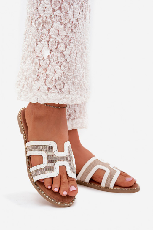 sieviešu čības ar platiem papēžiem baltas krāsas Vereya