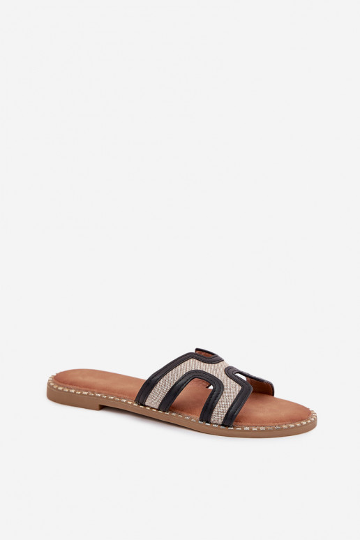 sieviešu čības ar platiem papēžiem melnas krāsas Vereya