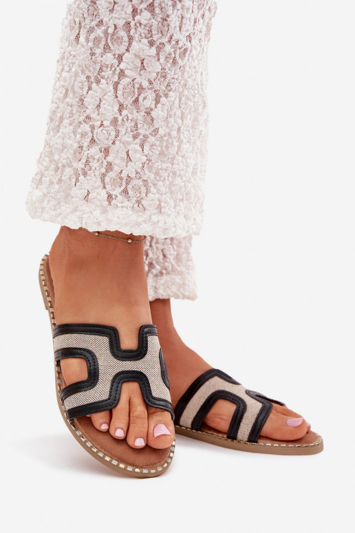 sieviešu čības ar platiem papēžiem melnas krāsas Vereya