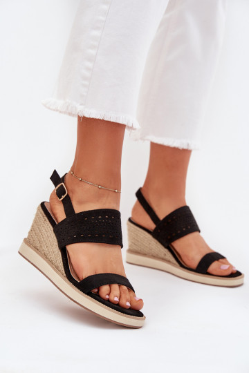 Sieviešu basenes Ažūrs Uz Ķīļa Ar bizi melnas krāsas Zolira