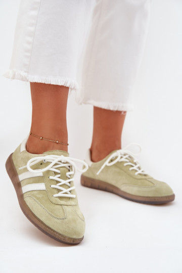 Zems Āda Sneakers modeļa apavi Sieviešu Laims Ismina