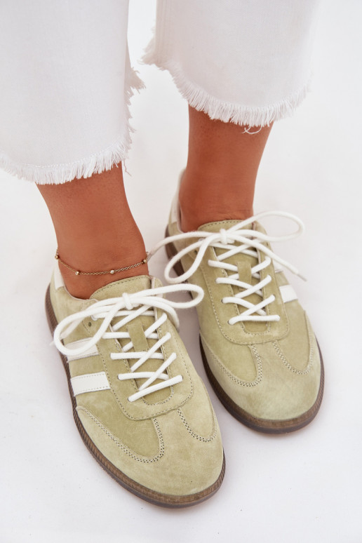 Zems Āda Sneakers modeļa apavi Sieviešu Laims Ismina