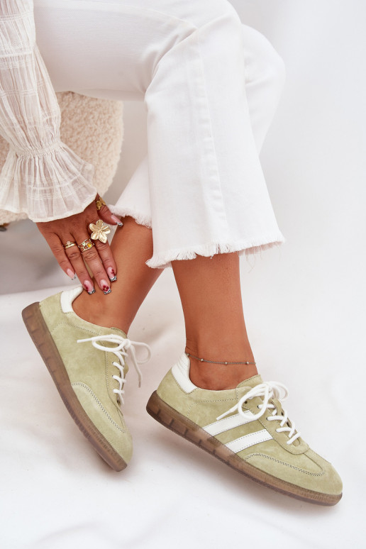 Zems Āda Sneakers modeļa apavi Sieviešu Laims Ismina