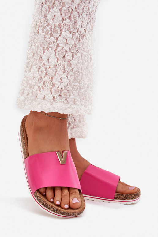 sieviešu čības Korkovas platformā Ar greznu Detalem rozā krāsas Vessira