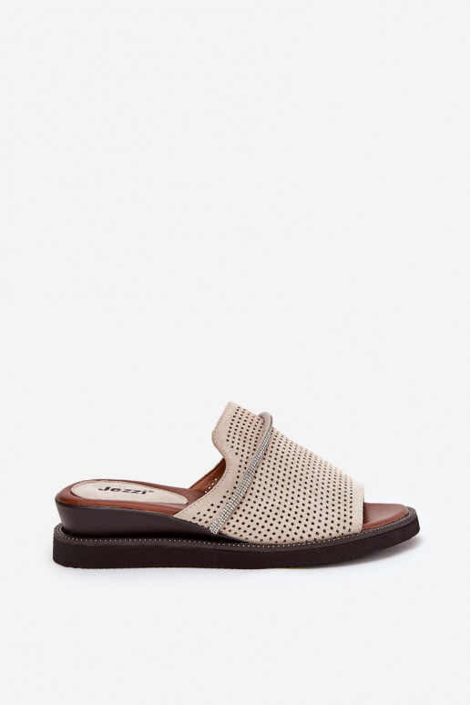 sieviešu čības Uz Ķīļa Ar dekoratīvu svītru smilšu krāsas TeriInes