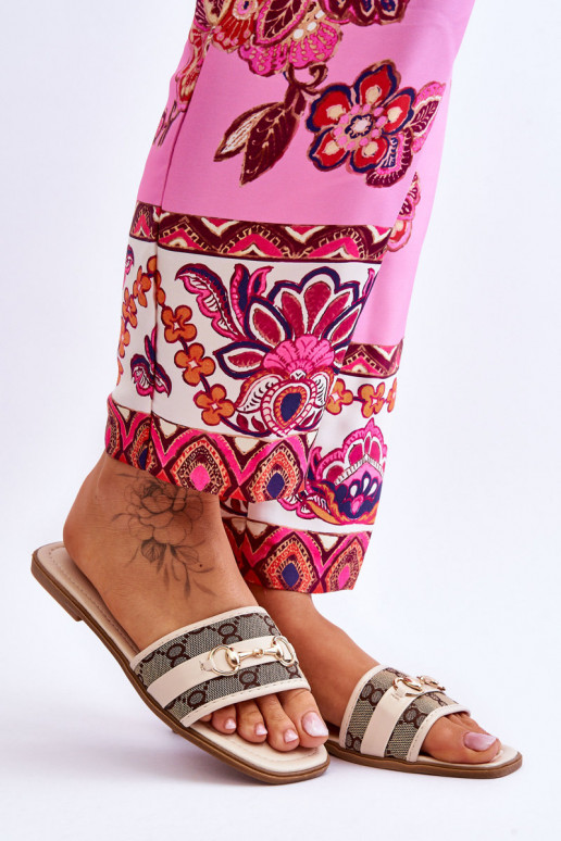 Klasiskā modeļa plakanas sandales smilšu krāsas Tā irrlene