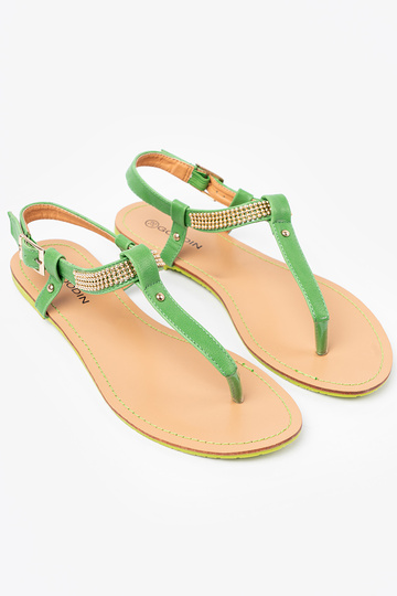 sandales flip-flops ze zeltainim zdobieniem