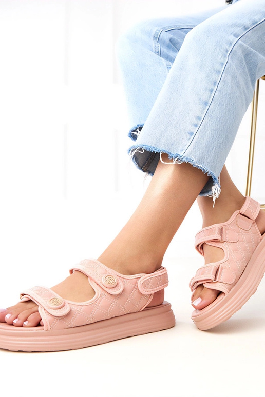 Rozā sandales ar regulējamiem...