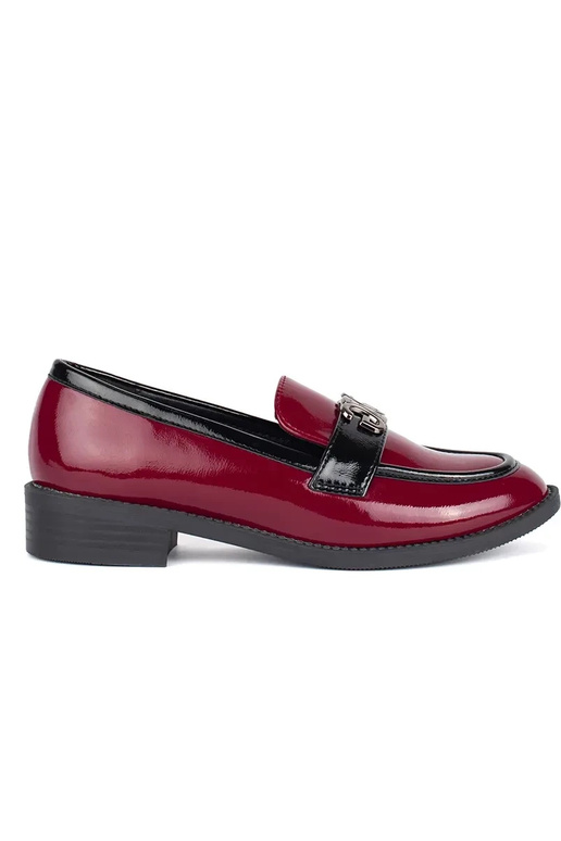 bordo krāsas sieviešu mokasīni lakots