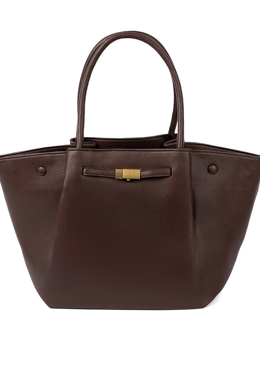 Pojemna torba In ciemnym brązie no eko ādas