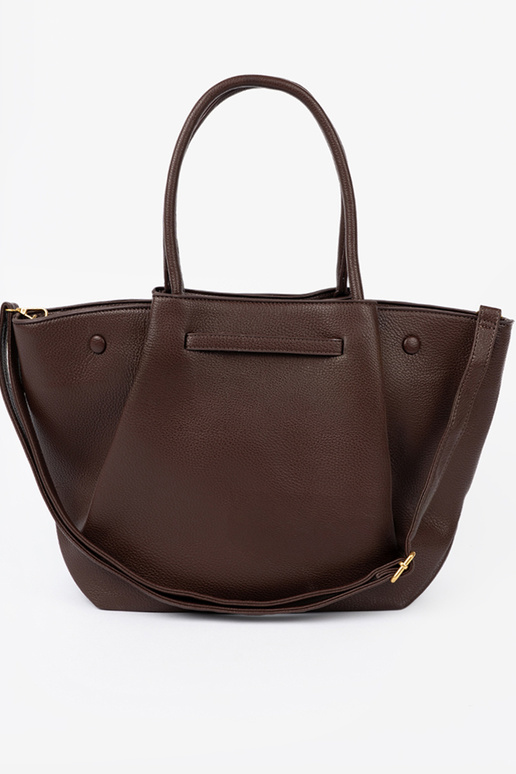 Pojemna torba In ciemnym brązie no eko ādas