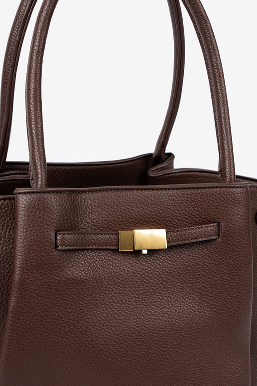 Pojemna torba In ciemnym brązie no eko ādas