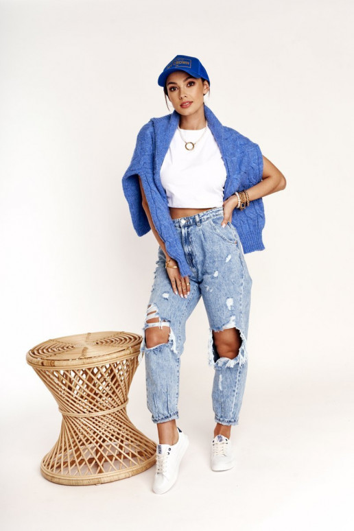 Stilīgi sporta apavi no dabīgas ādas BIG STAR BB274211 Balts un tumši zils