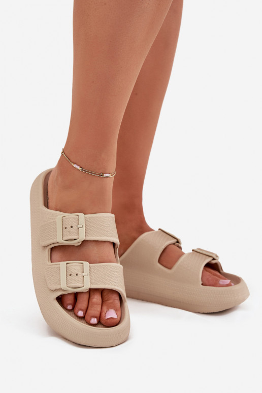 Vieglas čības uz pirksta sieviešu čības ar sprādzēm Vinceza 76056 smilšu krāsas