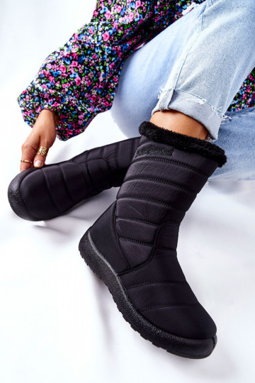 Augsts Sieviešu siltināti sniega apavi melnas krāsas Luxina