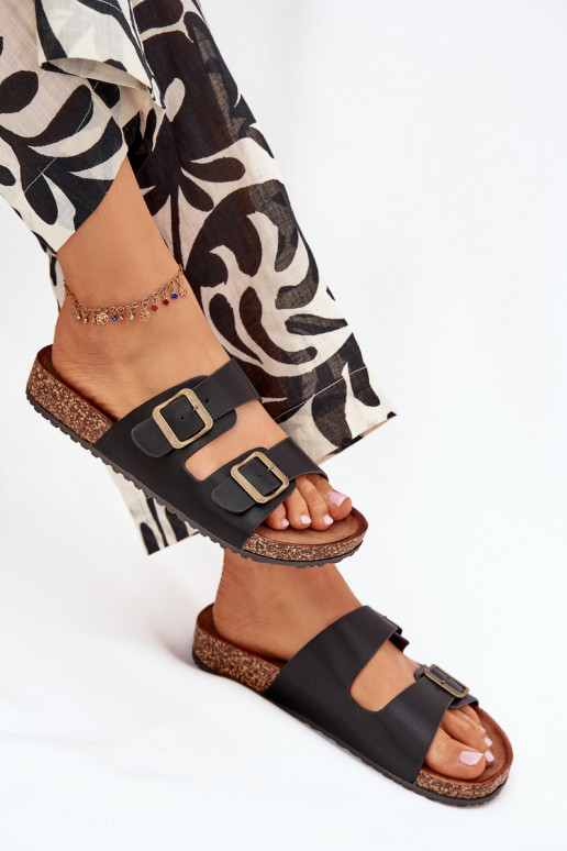 Sieviešu Čības Korkovas platformā ar sprādzēm melnas krāsas Vesina Sieviešu Čības Korkovas platformā ar sprādzēm melnas krāsas Vesina