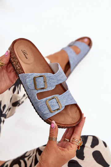 Sieviešu Čības Korkovas platformā ar sprādzēm Jasny Jeans Vesina