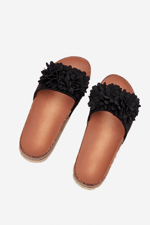 sieviešu čības ar platformu Ar greznui Ziedskami melnas krāsas Tessara sieviešu čības ar platformu Ar greznui Ziedskami melnas krāsas Tessara