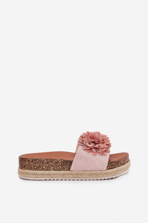 sieviešu čības ar platformu Ar greznui Ziedskami Rozā krāsas Tessara sieviešu čības ar platformu Ar greznui Ziedskami Rozā krāsas Tessara