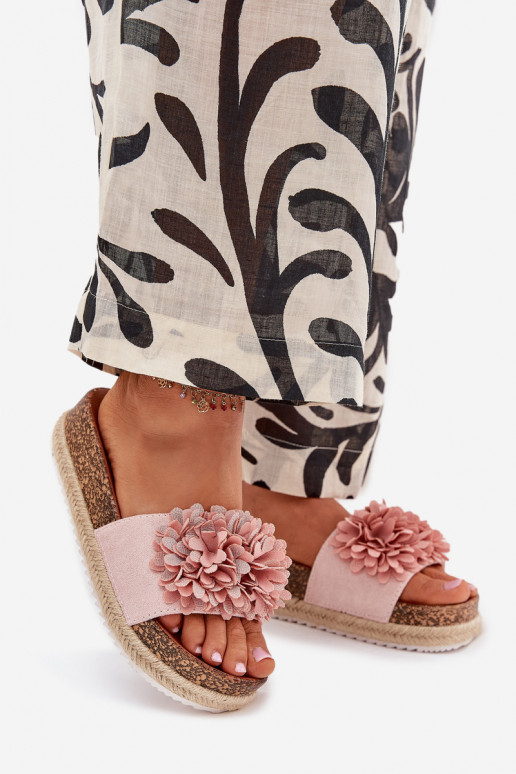 sieviešu čības ar platformu Ar greznui Ziedskami Rozā krāsas Tessara sieviešu čības ar platformu Ar greznui Ziedskami Rozā krāsas Tessara