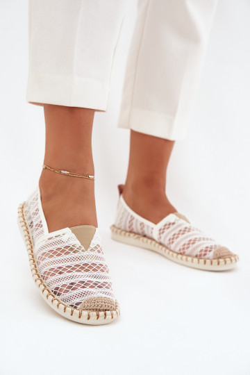 mežģīņu espadrilles Sieviešu ar tīkliņu baltas krāsas Faylira 2