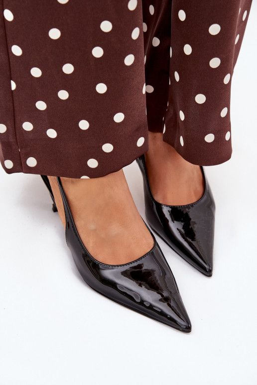 Laque Kurpes ar papēdi Apavi ar spicu purngalu melnas krāsas Talira