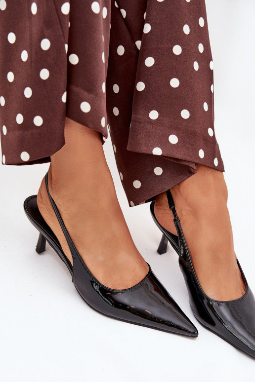 Laque Kurpes ar papēdi Apavi ar spicu purngalu melnas krāsas Talira