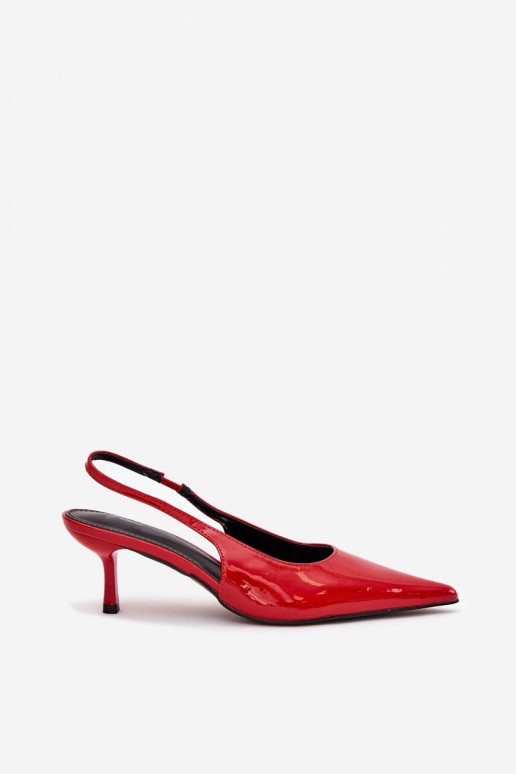 Laque Kurpes ar papēdi Apavi ar spicu purngalu sarkanas krāsas Talira