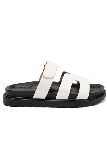 KomfortoIne balta krāsa čības ar platformu 2