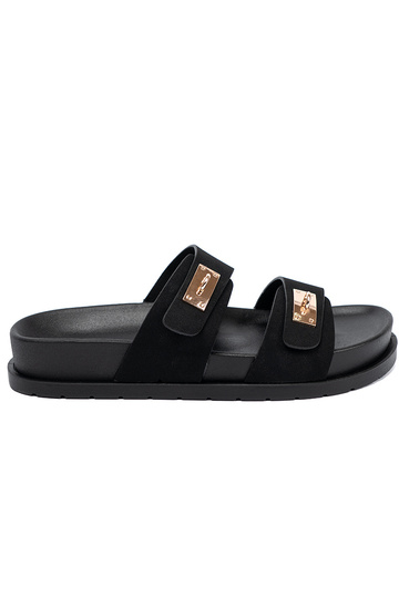 Čības ar platformu ze zeltainimi detalami 2